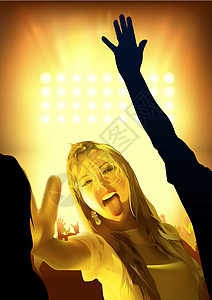 舞蹈派对金发女郎夜生活乐趣迪厅插图音乐墙纸灯展欢呼光束图片