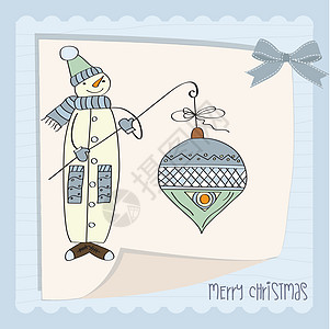 带大圣诞舞会的雪人插图天气下雪快乐幸福笑脸卡通片帽子庆典雪花图片