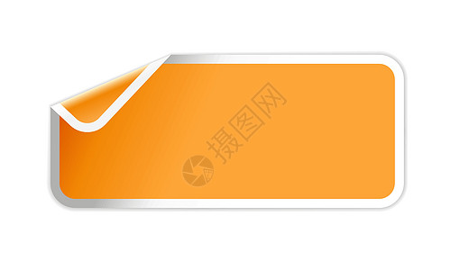 折叠角的橙色光彩标签图片