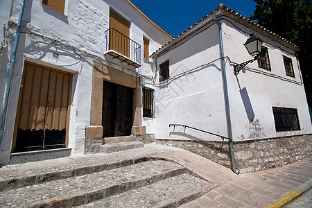 西班牙Jaen省萨比奥特街文艺邻居数字脚步房子小镇村庄立面旅游酸橙图片