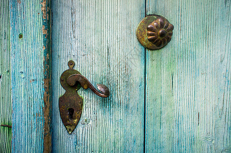 旧门的详情螺栓装饰品建筑隐私锁孔房子门把手金属入口木头图片