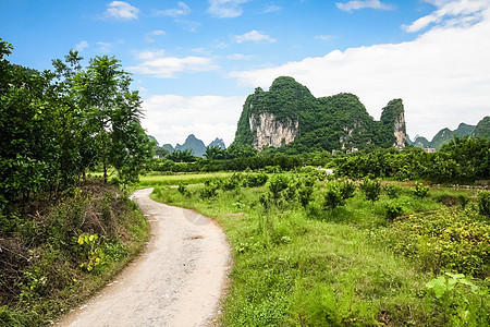 通向中国石灰岩山的公路图片