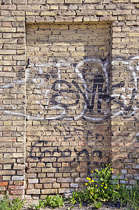 旧砖墙背景染料破坏装饰房子路面街道建筑地面建筑学老化图片