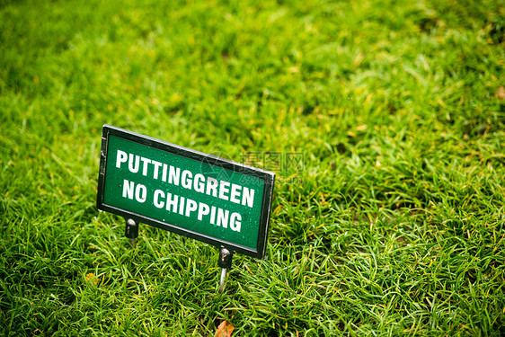 在高尔夫球场放绿色图片