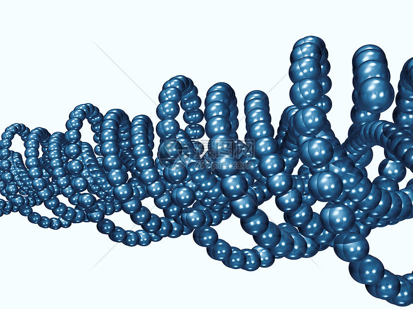 蓝螺旋旋转数学生物学粒子元素正弦波渲染教育研究纽带图片