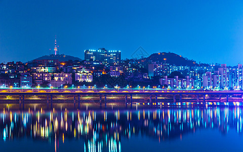 韩国南首尔市场景地标公吨反射建筑城市住宅风景公寓天际图片