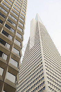 威廉佩雷拉设计的 旧金山  低角度视图城市石英白色摩天大楼窗户建筑学地标气势外观办公楼图片