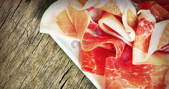 Prosciutto 专利宏观水平状态木头文化食物美食健康饮食生活方式饮食图片