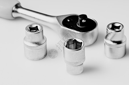手柄的扳手套接字反射坚果金属工作圆圈塑料乐器螺栓合金技术图片