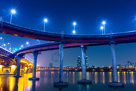 首尔的高速公路建筑学天空团伙建筑天际公司景观日落通道城市图片