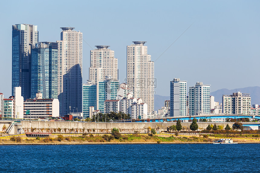 首尔市风景金融建筑商业住宅公司建筑学公寓时间海景城市图片