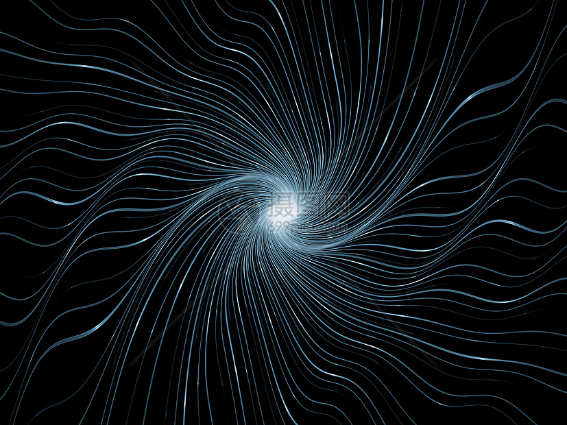 分形沉积概念运动射线黑色数学蓝色中心渲染光束旋转设计图片