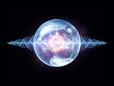 清凉浪潮粒子水晶艺术品辐射量子蓝色插图炼金术元素缩影数学图片