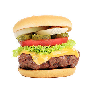 大开胃快餐汉堡包小吃猪肉洋葱蔬菜垃圾种子芝麻熏制火腿牛肉图片