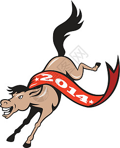 2014年马匹年 跳动卡通背景图片