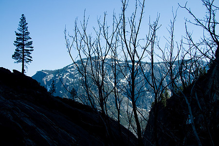 树木休光图水平日落山脉场景山谷风景岩石摄影图片