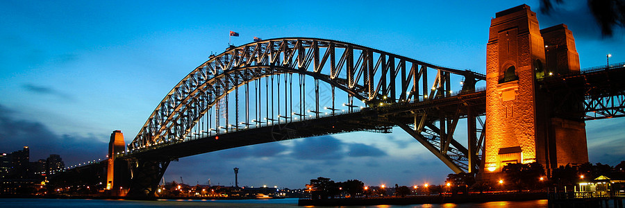 悉尼海港桥蓝色港口跨越地标天空风景黎明建筑城市景观图片