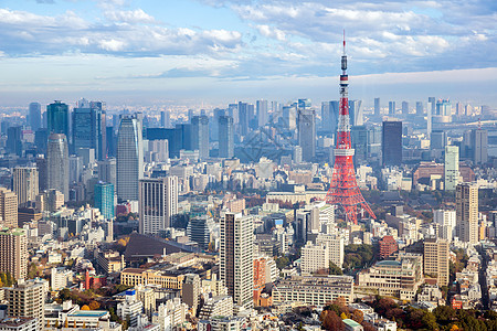 日本东京塔城市观景台日落景观景点地标旅行目的地旅游摩天大楼图片