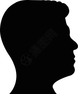 男人头部的轮廓黑色头发插图白色男性身体背景图片