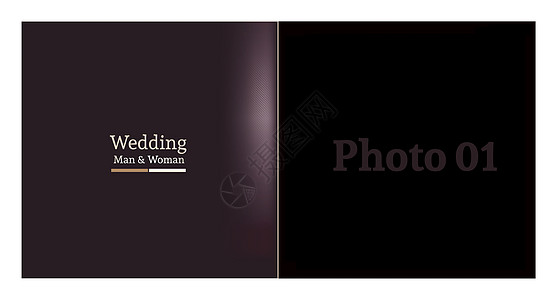 婚礼专辑设计模型插图写真集水平框架空白文件夹镜框相片集网站摄影师图片