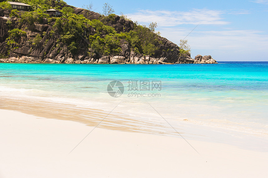 塞舌尔美丽奇异热带热带海滩的景观图景图片