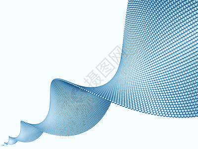 蓝螺旋白色几何学教育渲染正弦波力量粒子元素蓝色纽带图片