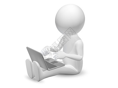 带膝上型电脑的男子电子邮件咖啡工作屏幕笔记本互联网蓝色杯子电子产品工具图片