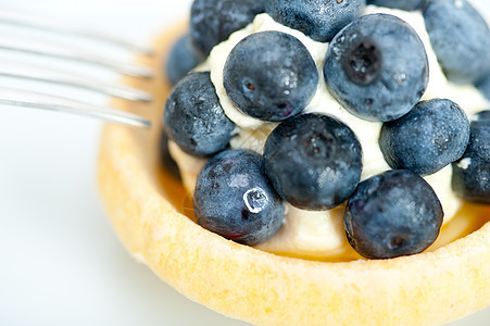 蓝莓奶油蛋糕面包奶油浆果宏观水果特写果味鞭打食物水果蛋糕图片