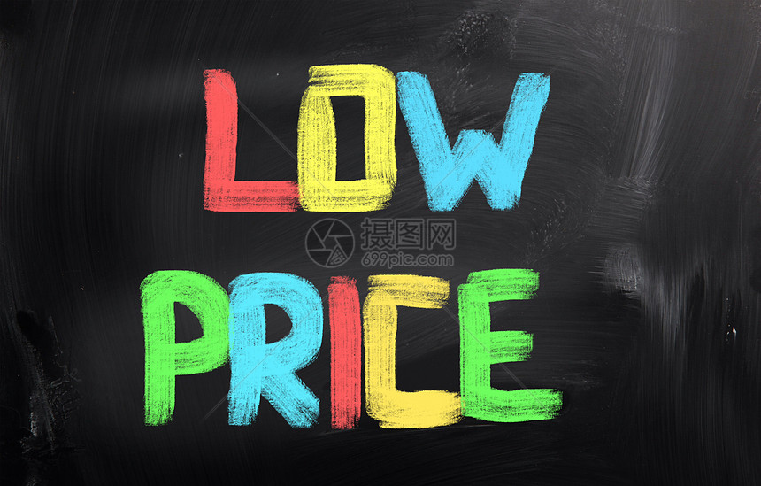 低价格概念细绳交易粉笔黑板零售艺术顾客徽章白色商业图片