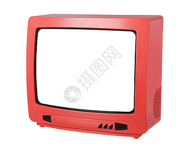 红色电视设备复古复兴电子物体信息技术广播形状对象图片