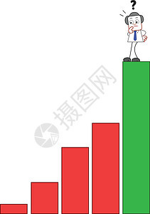 困惑的商务人士卡通金融生长人士投资酒吧优胜者数字男人商业楼梯图片