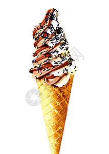 混合香草和巧克力味口味冰淇淋面产品服务鞭打奶制品可可味道晶圆美食食物纺纱图片