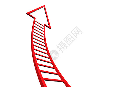 红梯形箭头图形计算机红色梯子绘图生长图片