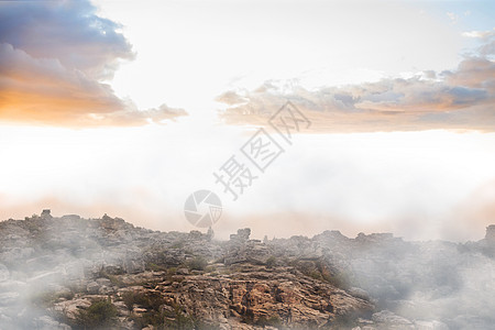 迷雾地貌石头多云环境计算机绘图岩石背景图片