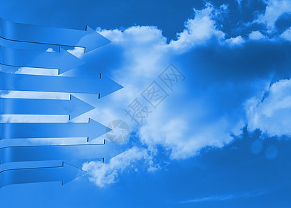 蓝色的天空箭头多云绘图计算机图片