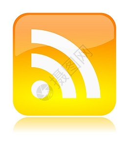 RSS 源应用程序图标圆形橙子互联网通讯博客白色播客平方按钮正方形图片