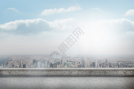 浮游的秃鹰俯视的城市地平线景观阳台计算机晴天阳光绘图图片