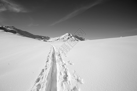 阿尔卑斯山的冬季冒险自由荒野滑雪粉雪季节山脉勘探全景极限冰川图片