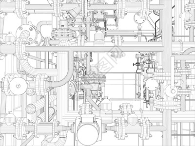 工业设备 无线电框架海关插图配件黑色力量设施汽油化学品植物管子图片