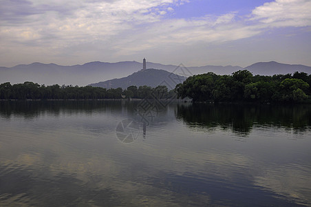 尤泉山日落绿色历史蓝色风景旅游树木天空金子皇家图片