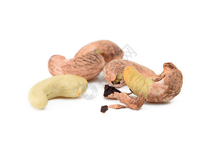 带贝壳的腰果宏观小吃坚果水果白色团体种子棕色饮食季节性图片