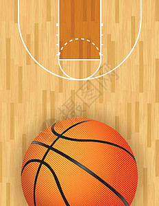 矢量篮球和硬木法院图片