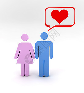 爱情宣言欲望会议蓝色家庭夫妻网络热情红色演讲插图图片
