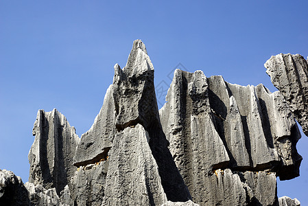 中国云南昆明史林石岩森林观光假期旅行晴天地质学地区石头吸引力钟乳石农村图片