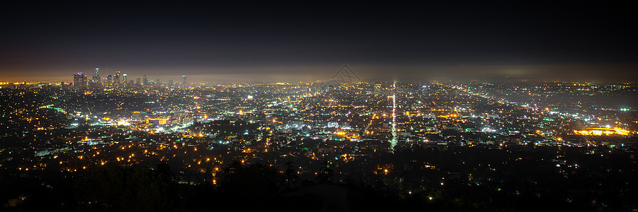 从格里菲斯天文台看的洛杉矶风光旅游目的地城市景观全景风景摄影都市水平图片