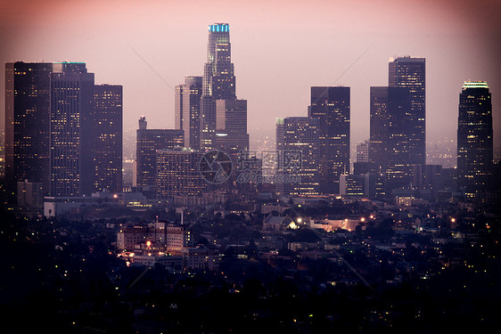 从格里菲斯天文台 看到的洛杉矶市中心目的地风光外观多层摄影市中心建筑景观城市办公楼图片