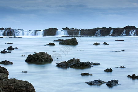 鲨鱼湾海景岩石休息海洋照片天空摄影图片