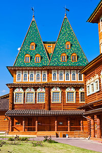 俄罗斯伍德宫殿地标博物馆文化绿色圆顶住宅天空教会建筑历史图片