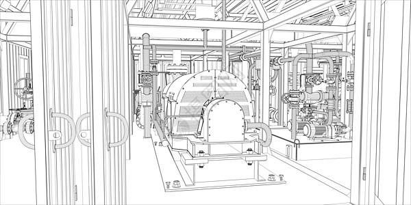 3型电线框架d汽油技术插图工程金属海关工厂黑色资源工业图片