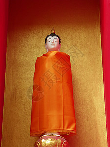 佛像地标金子寺庙扫管雕像佛陀宗教精神旅游红色图片